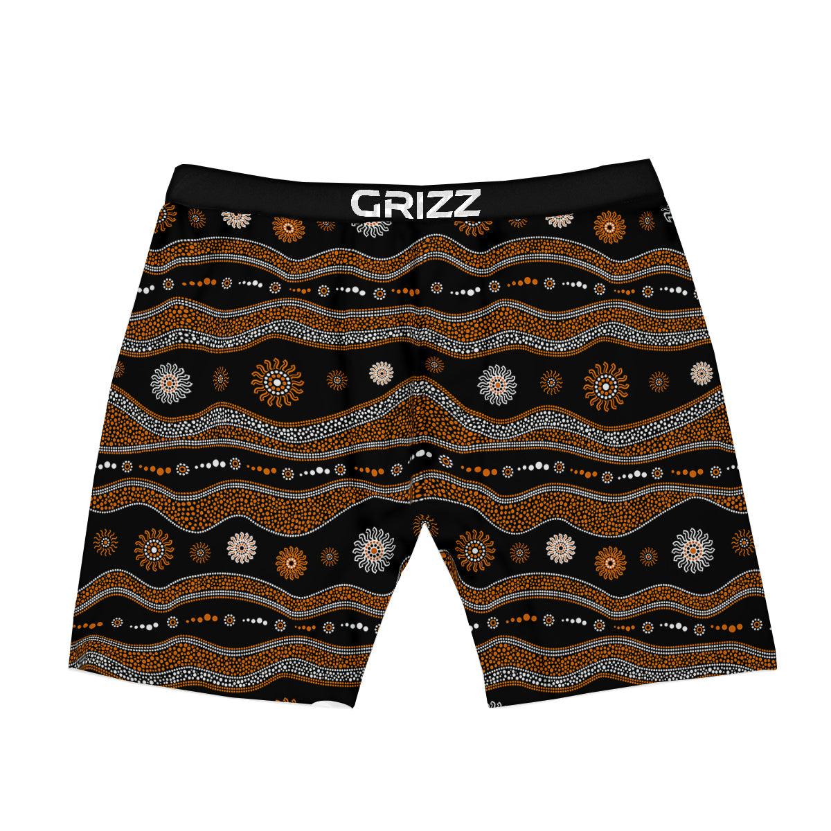Aboriginal Orange And White Art Print Pattern Boxer Briefs-grizzshop