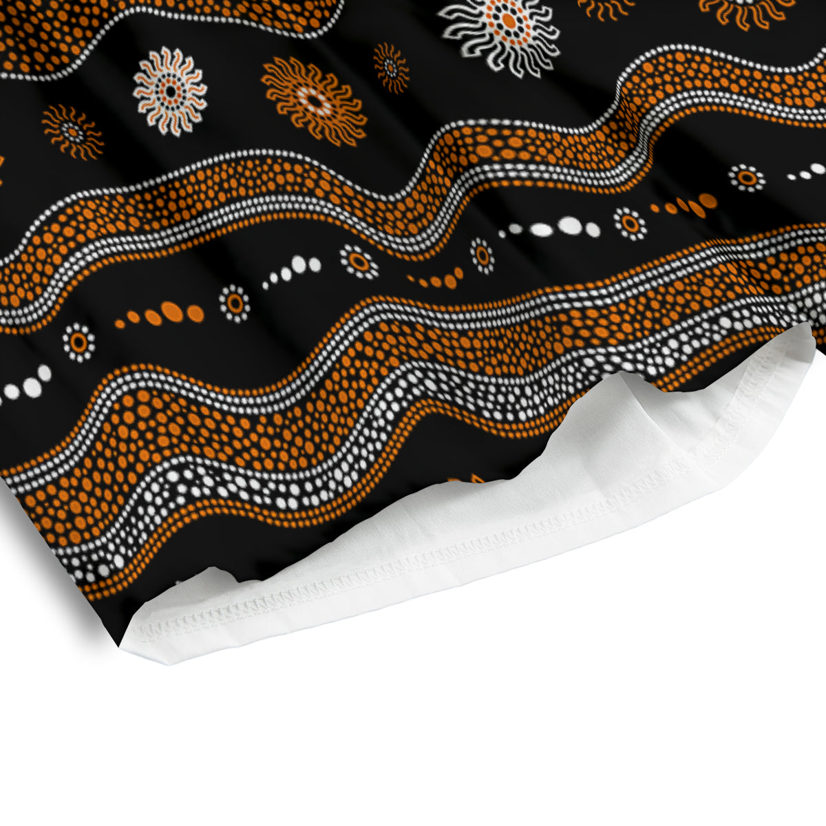Aboriginal Orange And White Art Print Pattern Men's Athletic Shorts