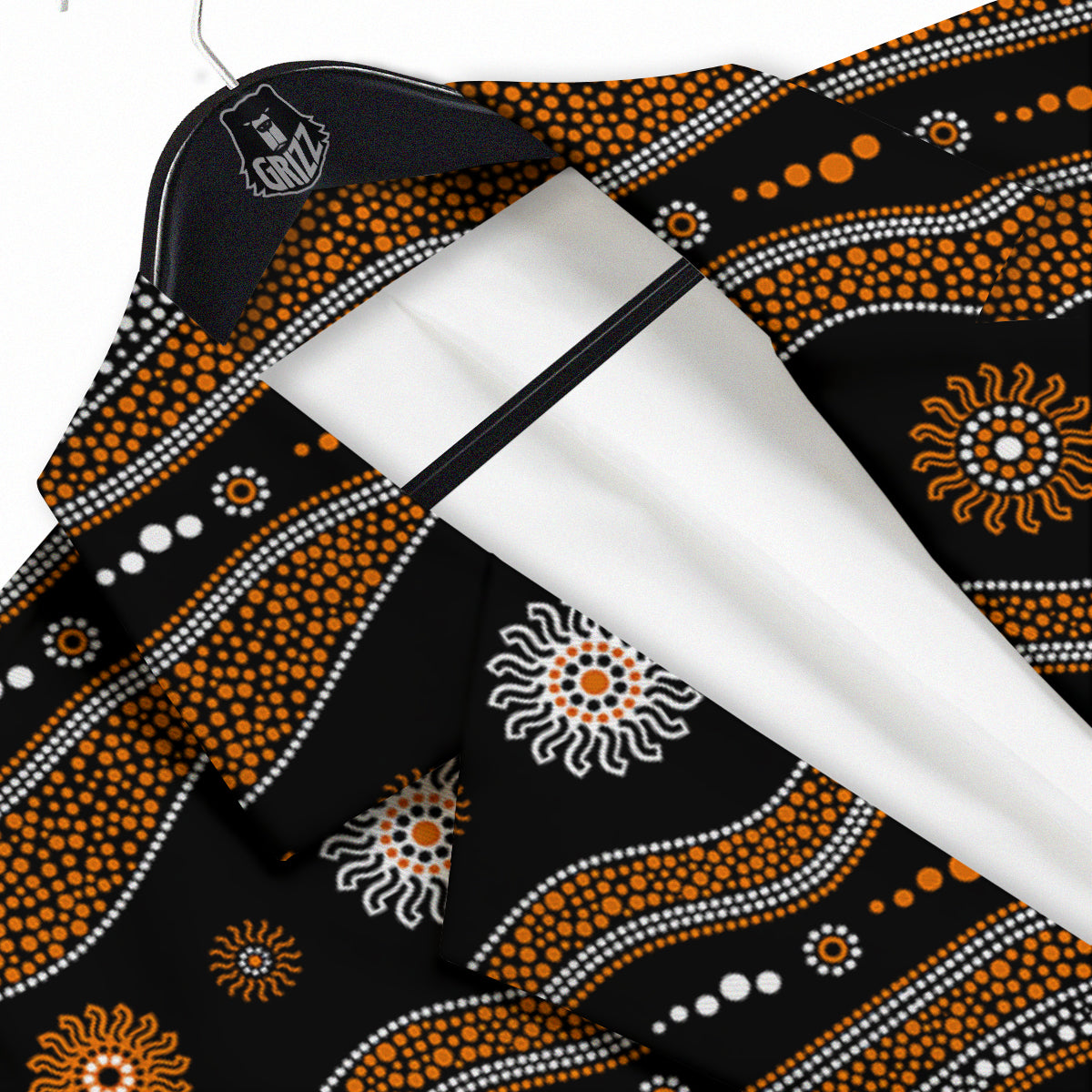 Aboriginal Orange And White Art Print Pattern Men's Sport Coat-grizzshop