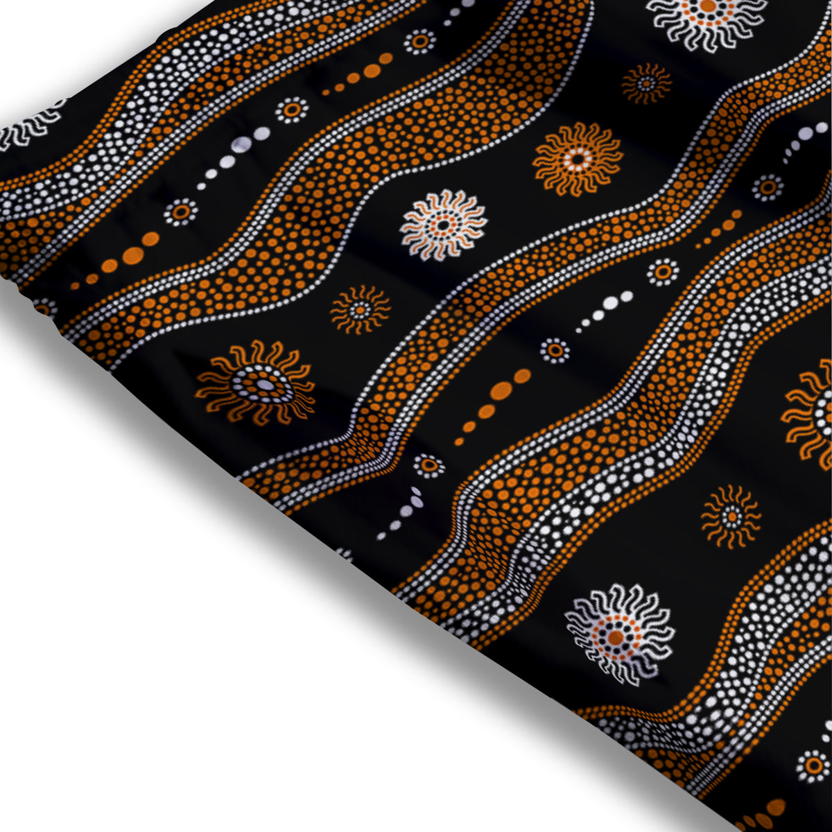 Aboriginal Orange And White Art Print Pattern Mesh Shorts