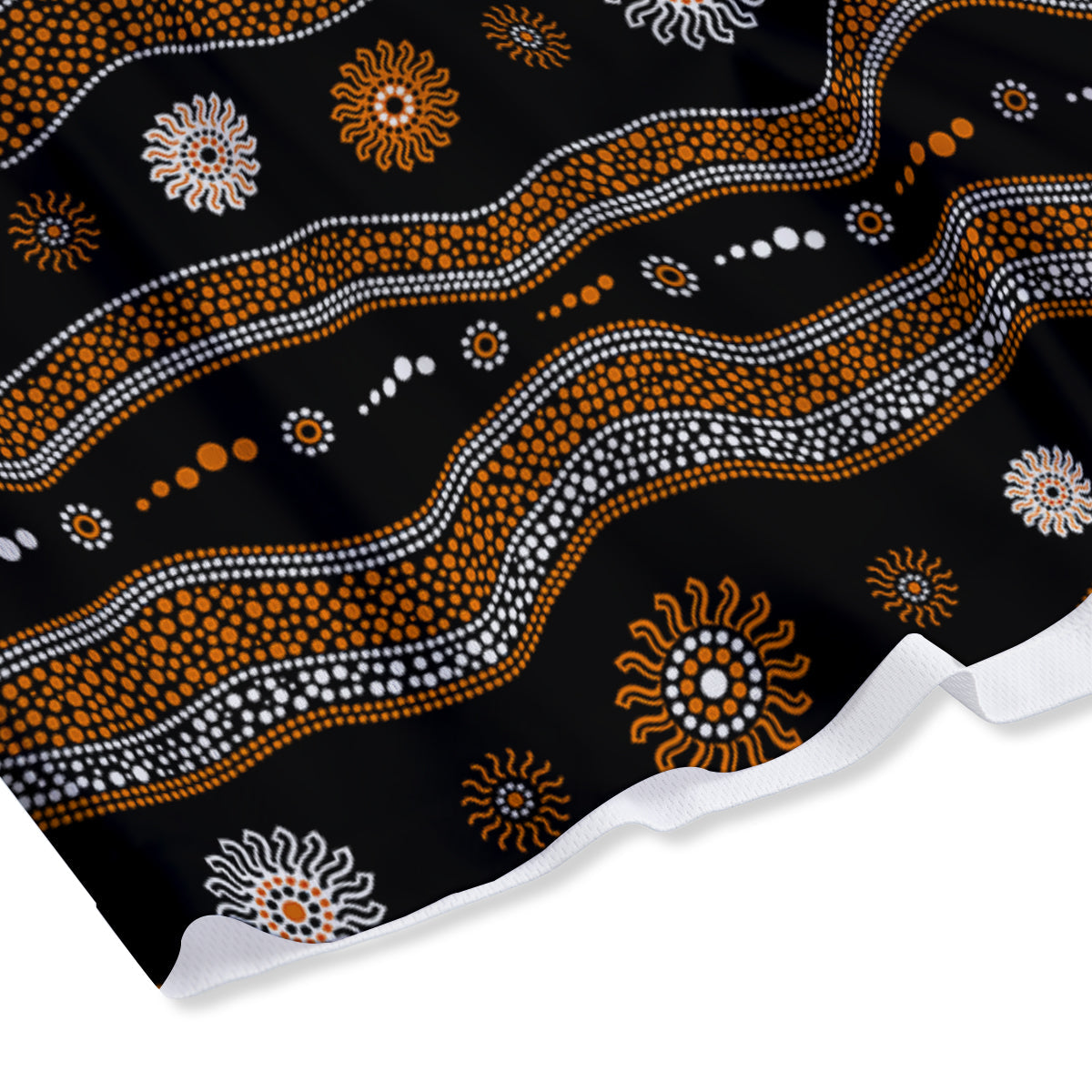 Aboriginal Orange And White Art Print Pattern Mesh Shorts