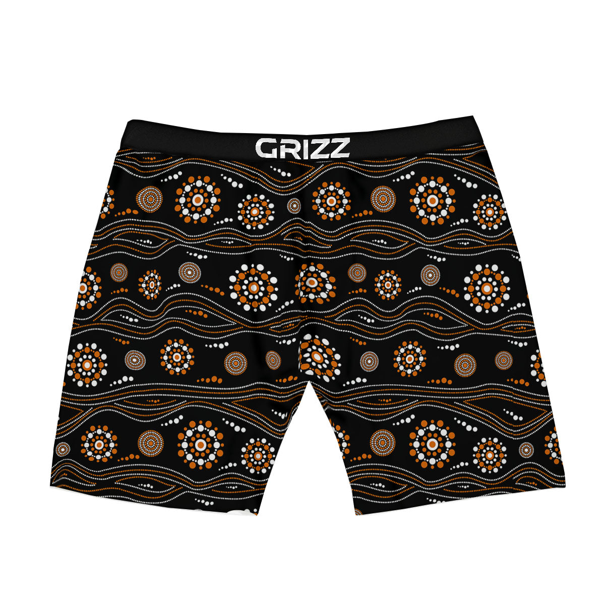 Aboriginal Orange And White Dot Print Pattern Boxer Briefs-grizzshop