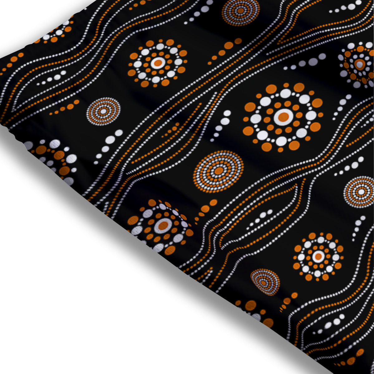 Aboriginal Orange And White Dot Print Pattern Mesh Shorts