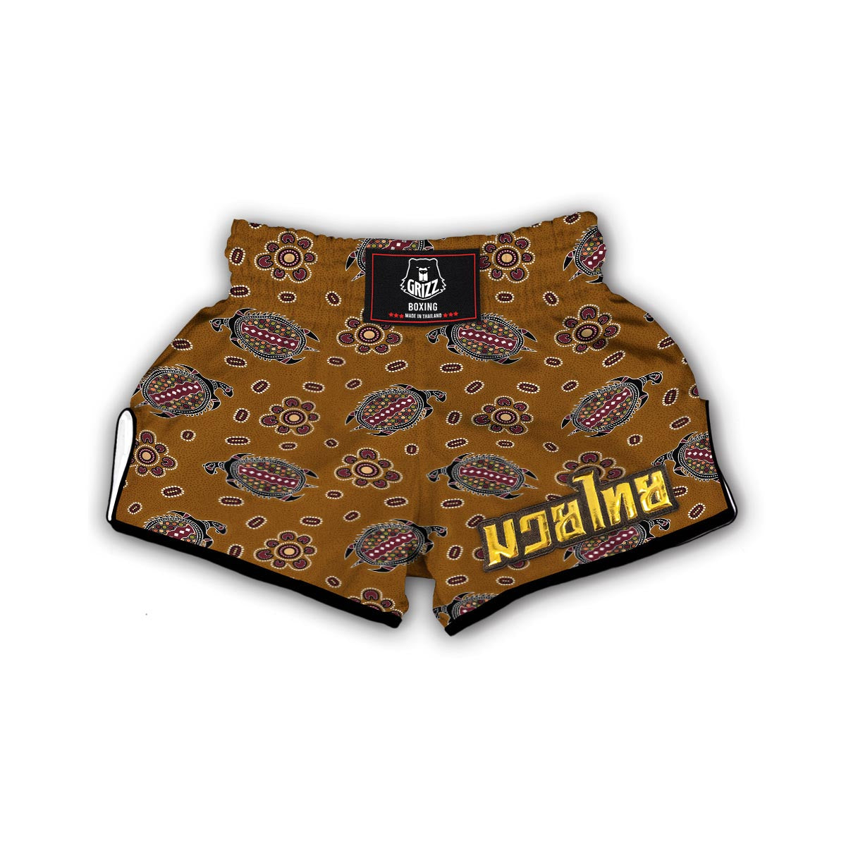 Neon Indian Aztec Triangles Abstract Geometric Art Muay Thai Boxing Shorts main image 1