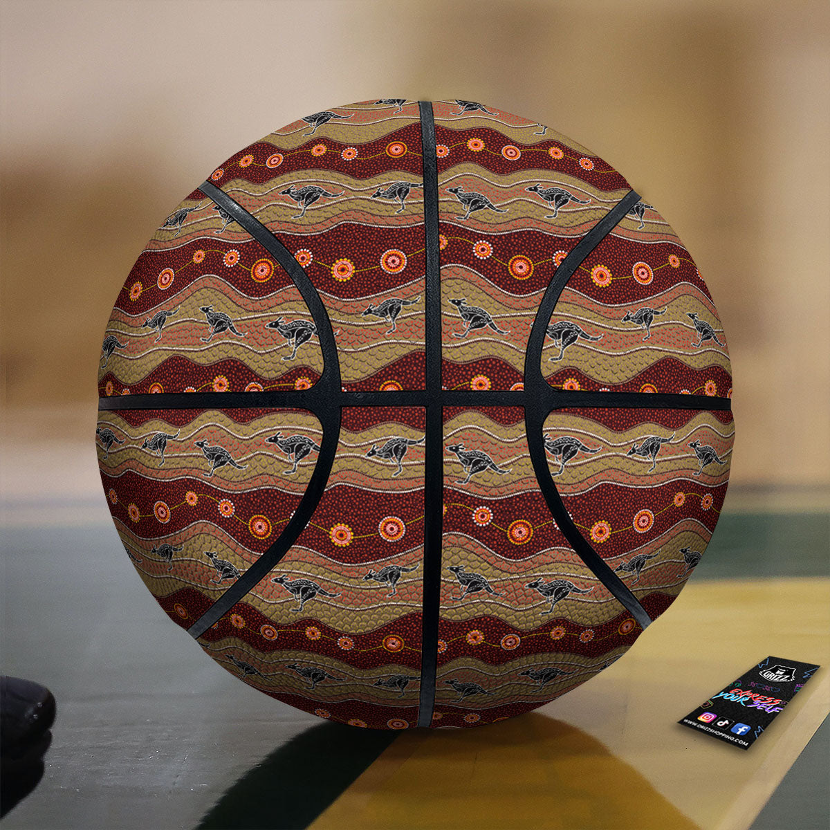 Aboriginal Australian Kangaroo Print Basketball