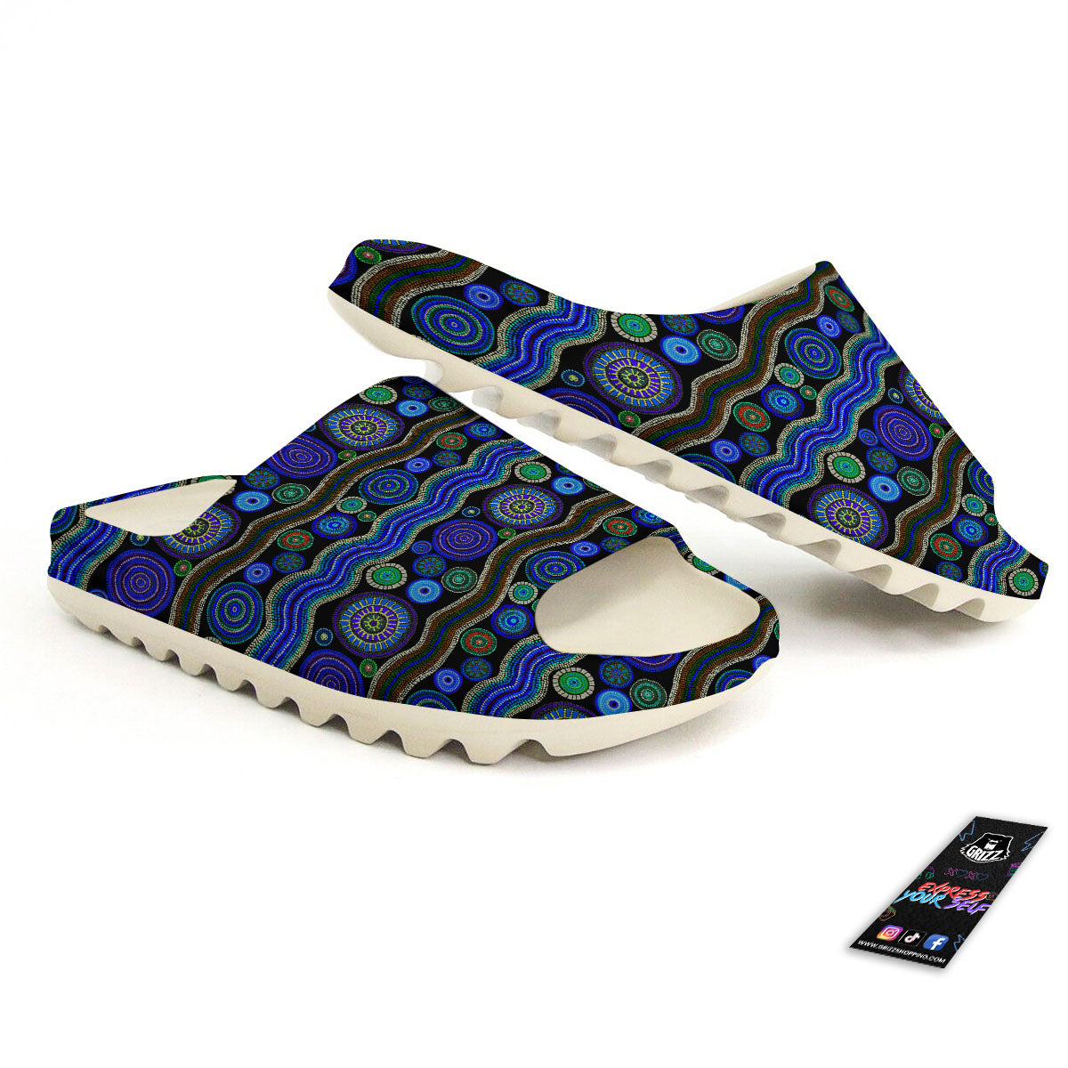Aboriginal Dot Australian Print Sandals-grizzshop