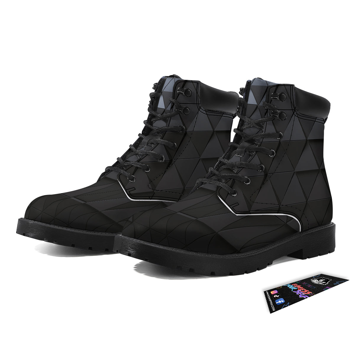 Abstract 3D Geometric Triangle Print Boots-grizzshop