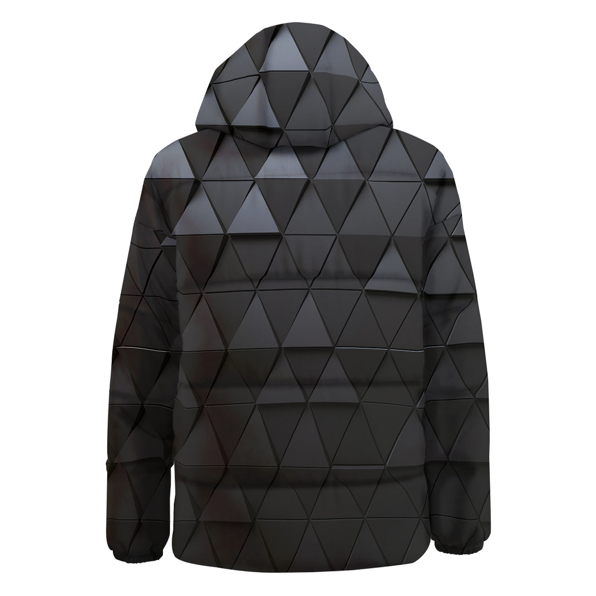 Abstract 3D Geometric Triangle Print Down Jacket-grizzshop