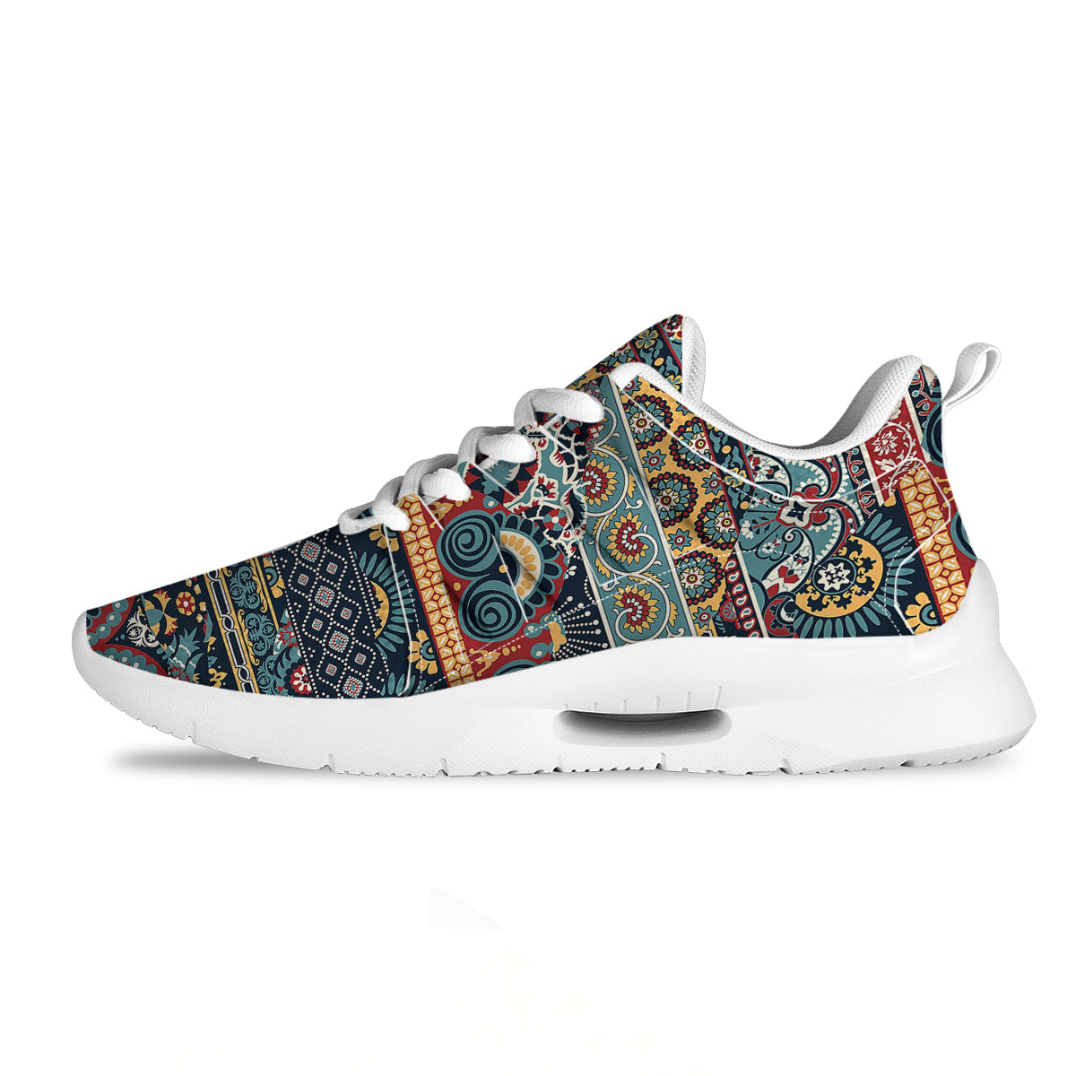 Abstract Arabian Paisley Print Tennis Shoes-grizzshop