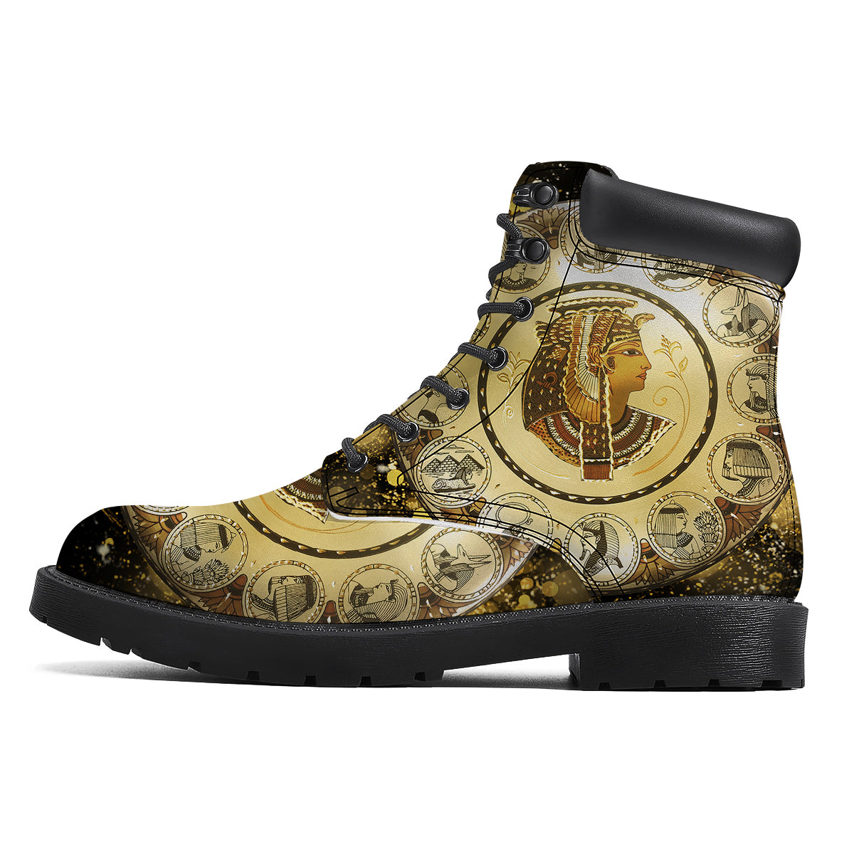 Abstract Cleopatra Print Boots-grizzshop