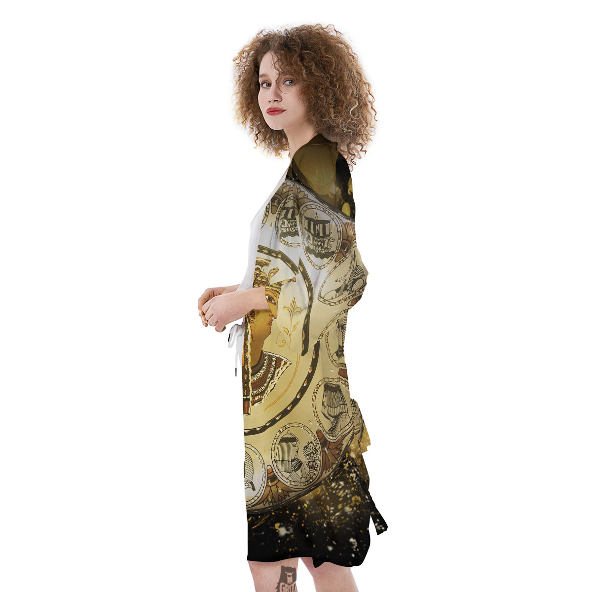 Abstract Cleopatra Print Kimono-grizzshop