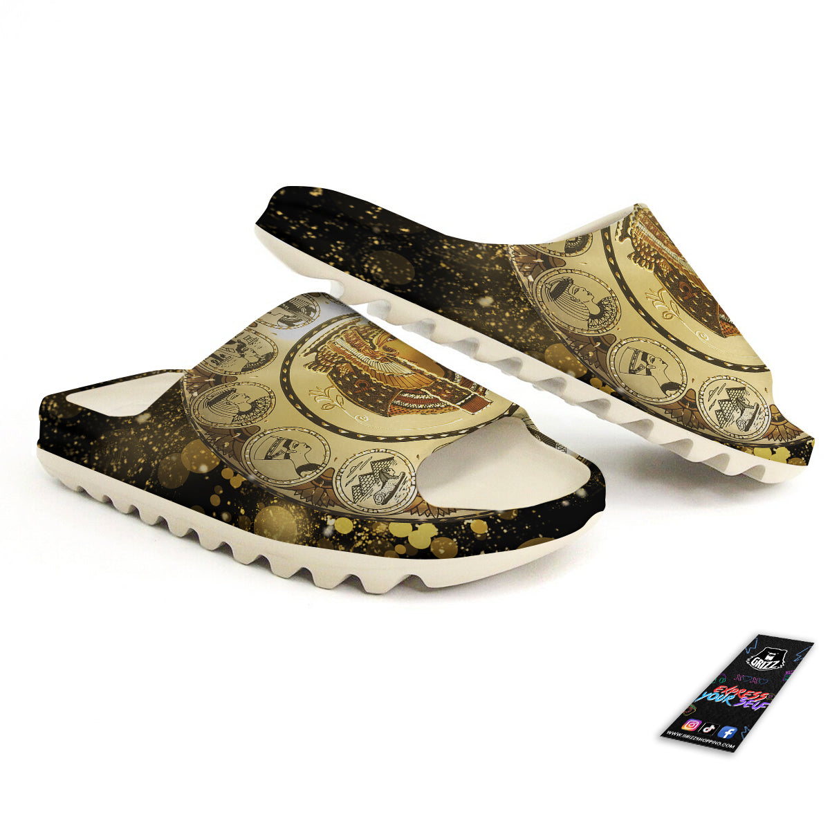 Abstract Cleopatra Print Sandals-grizzshop