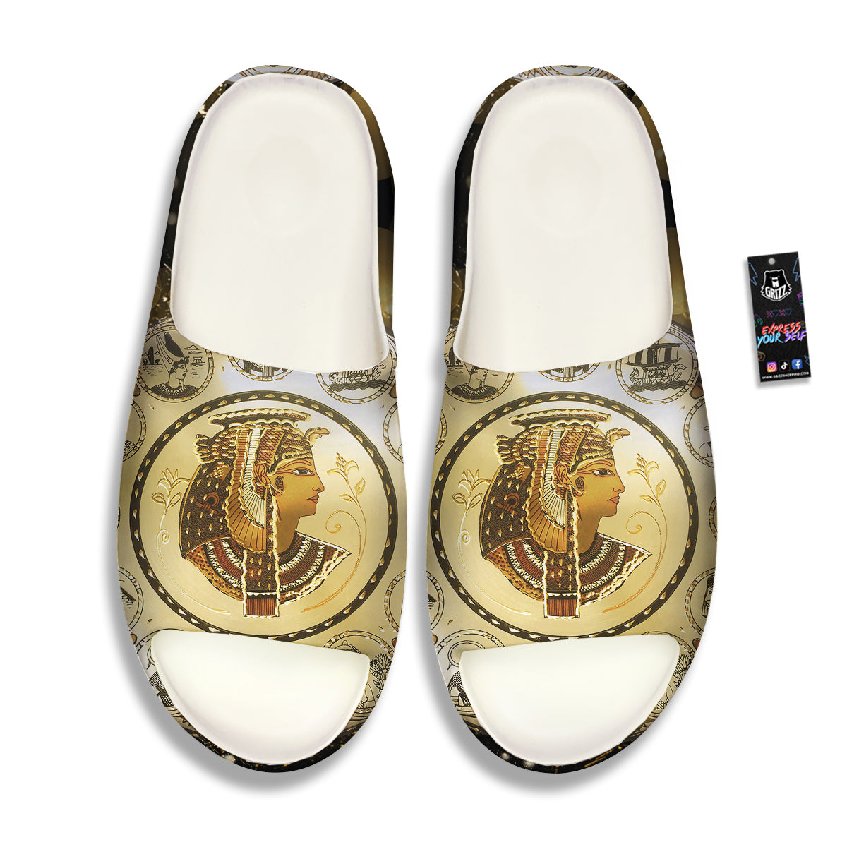 Abstract Cleopatra Print Sandals-grizzshop