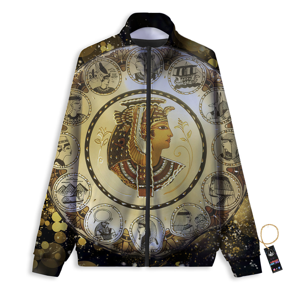 Abstract Cleopatra Print Track Jacket-grizzshop