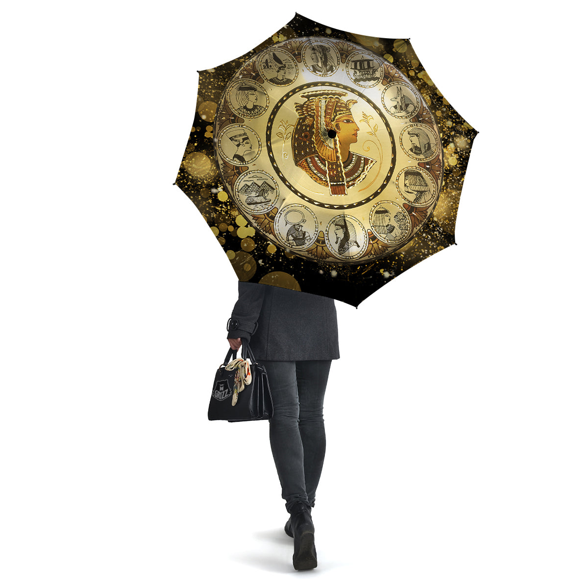 Abstract Cleopatra Print Umbrella-grizzshop