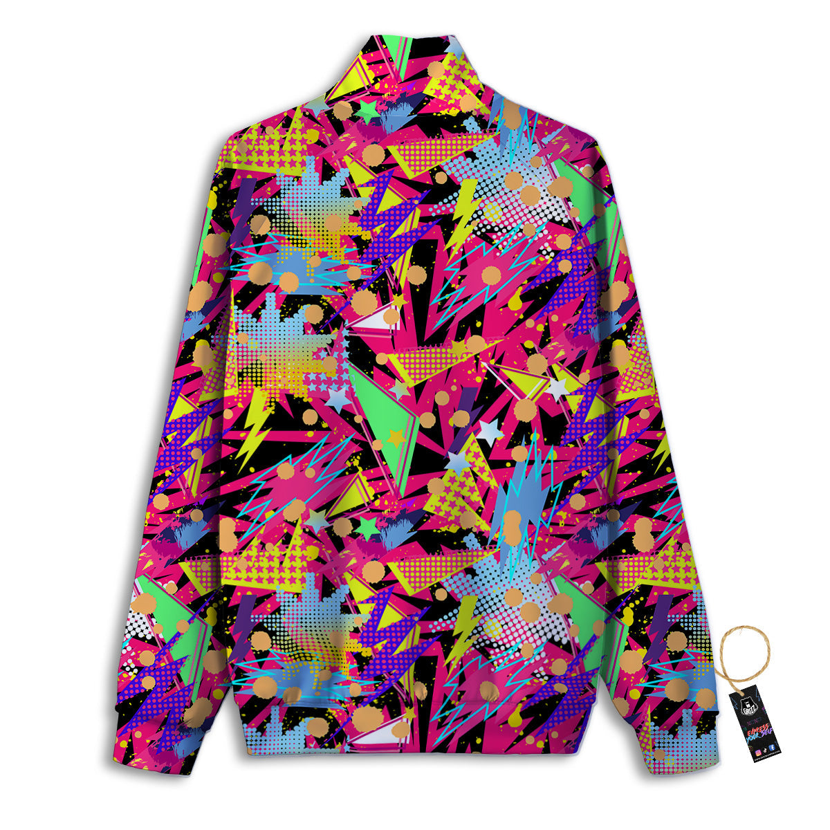 Abstract Colorful And Lightning Dot Print Pattern Track Jacket-grizzshop