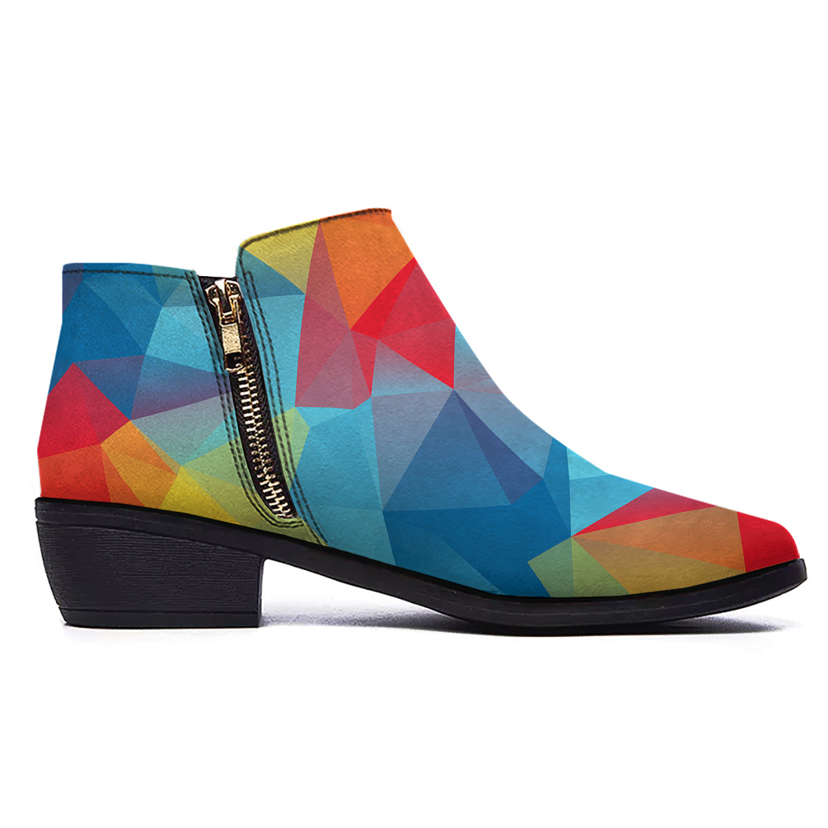 Abstract Colorful Autism Awareness Print Ankle Boots-grizzshop
