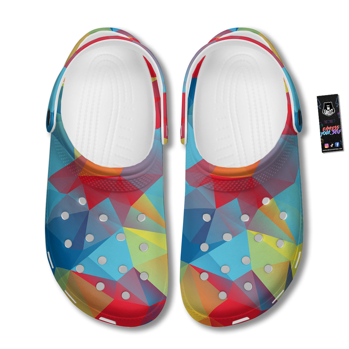 Abstract Colorful Autism Awareness Print Clog-grizzshop