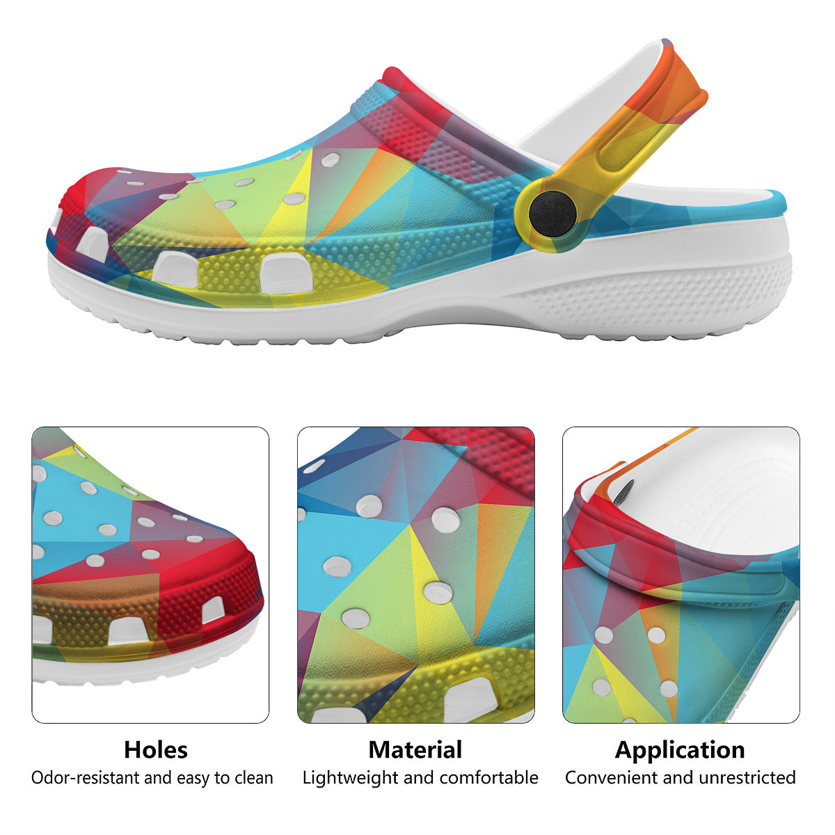 Abstract Colorful Autism Awareness Print Clog-grizzshop