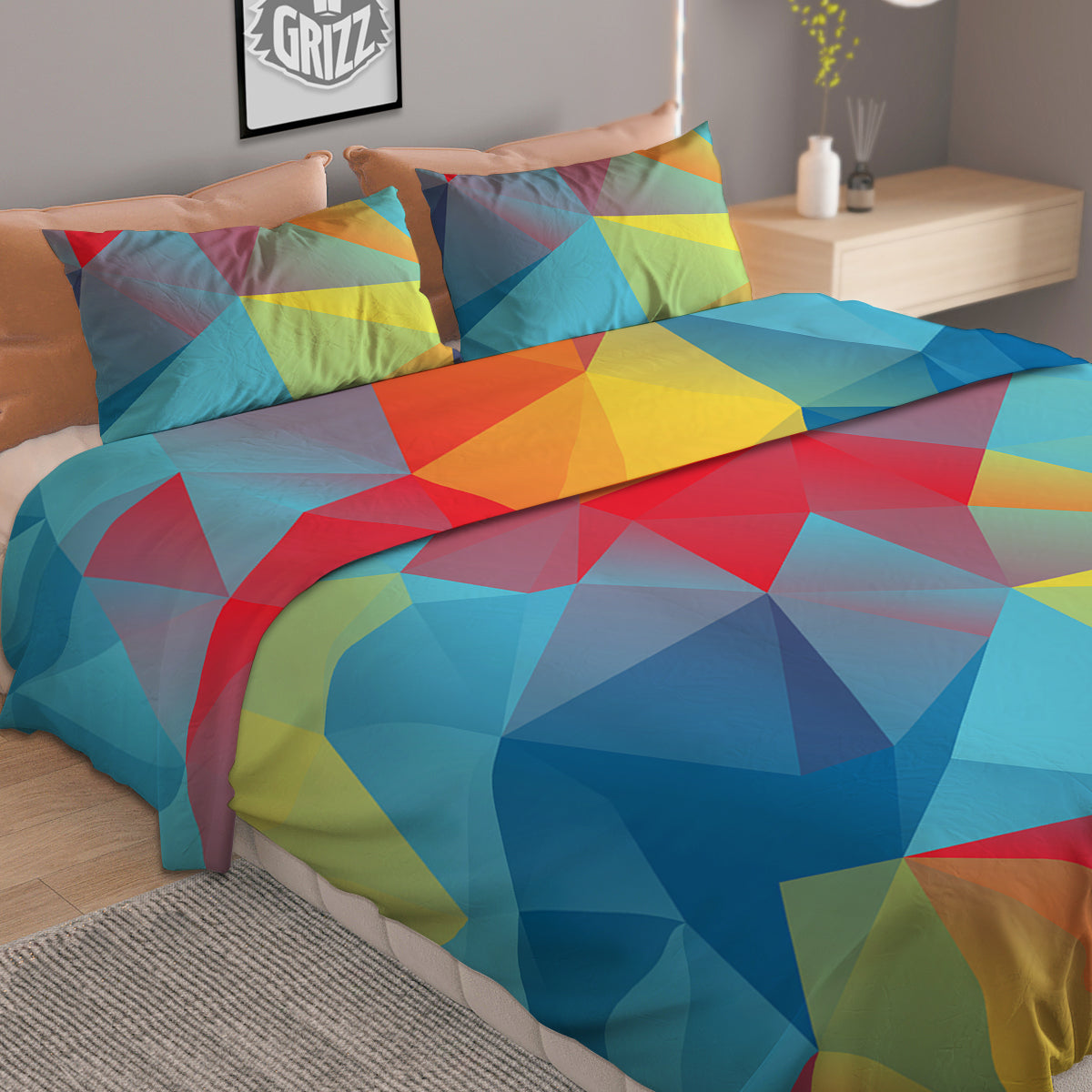 Abstract Colorful Autism Awareness Print Duvet Cover Bedding Set