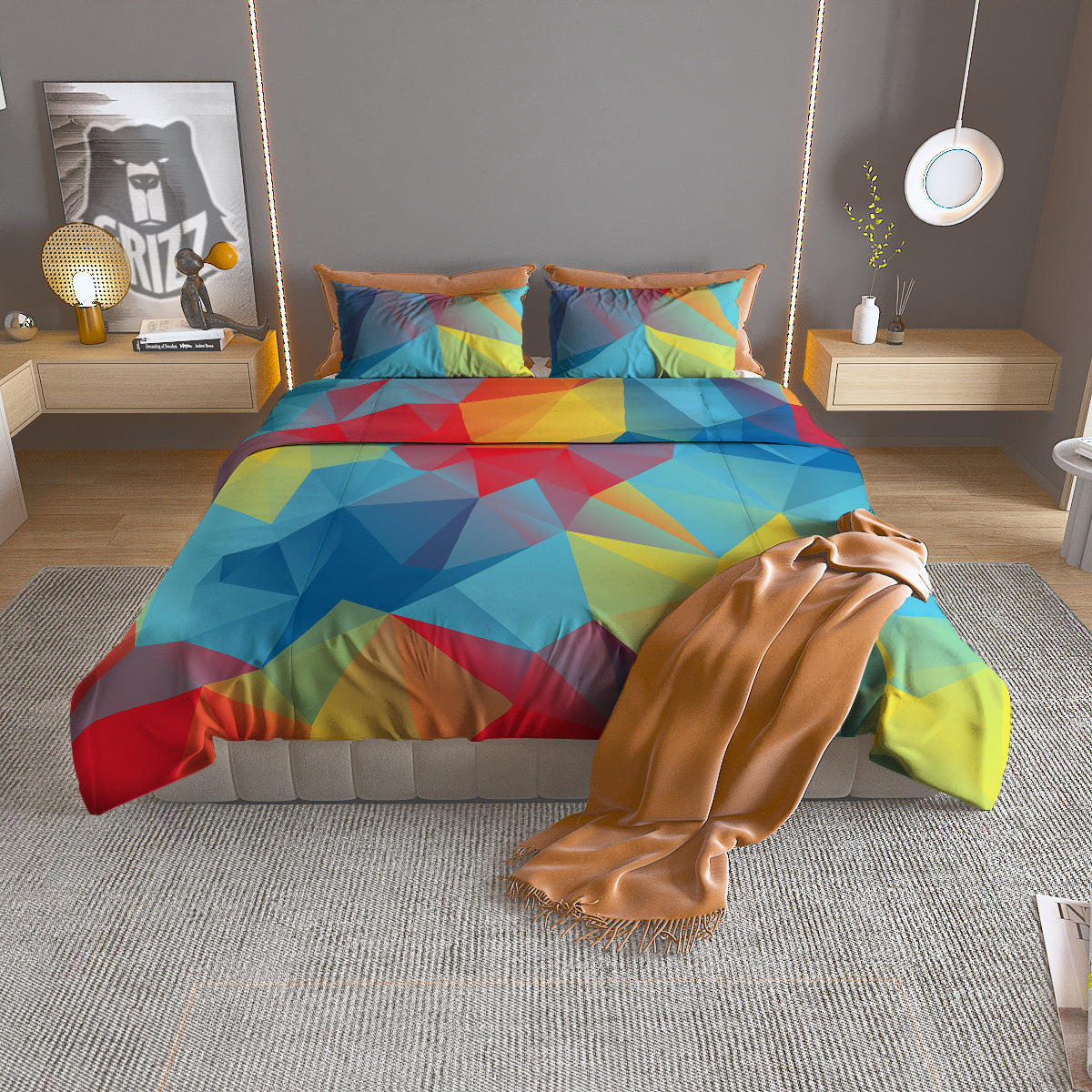 Abstract Colorful Autism Awareness Print Duvet Cover Bedding Set