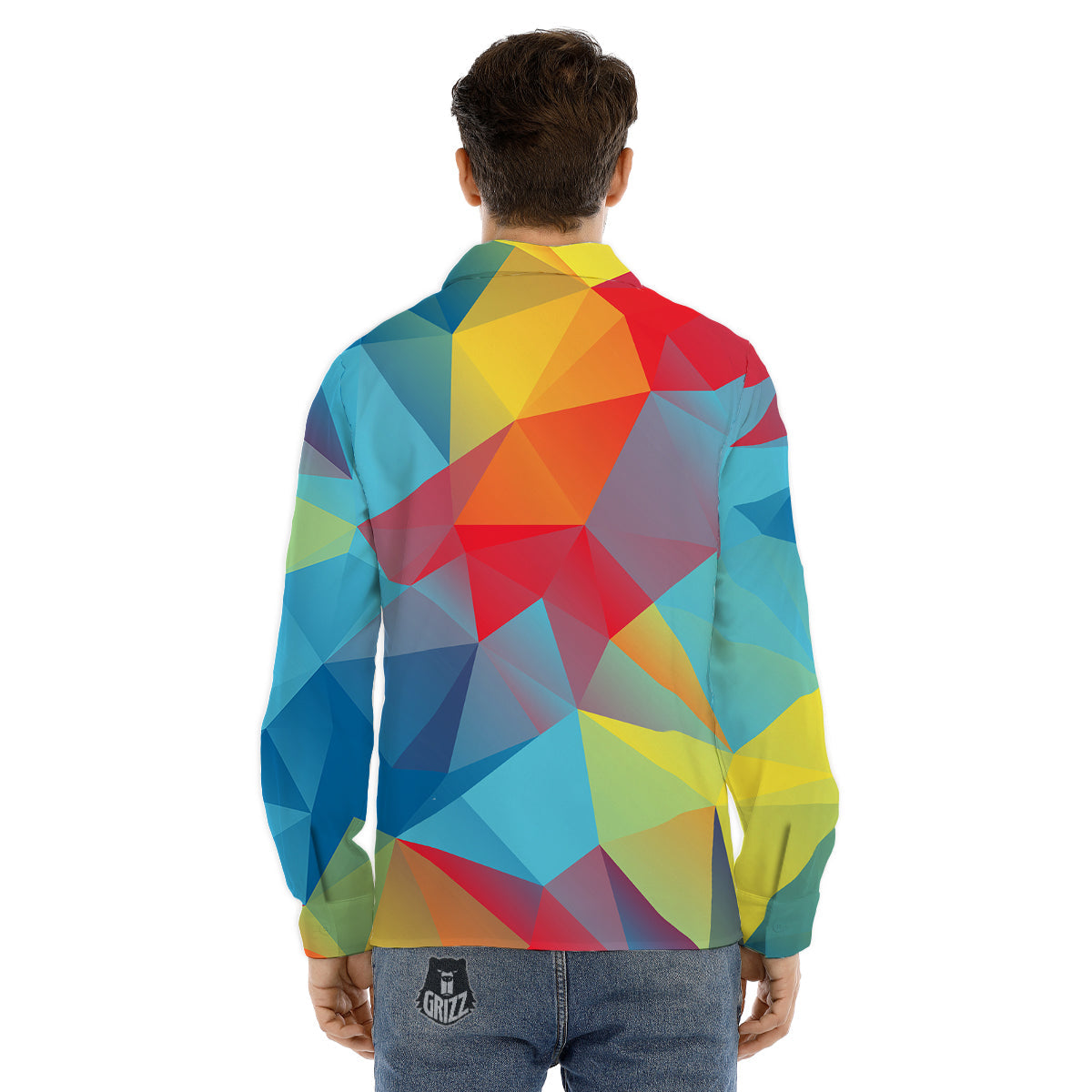 Abstract Colorful Autism Awareness Print Men's Dress Shirts-grizzshop