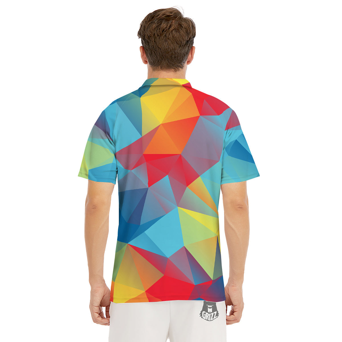 Abstract Colorful Autism Awareness Print Men's Golf Shirts-grizzshop
