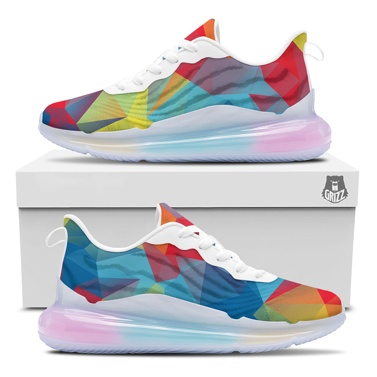 Abstract Colorful Autism Awareness Print Running Sneakers-grizzshop