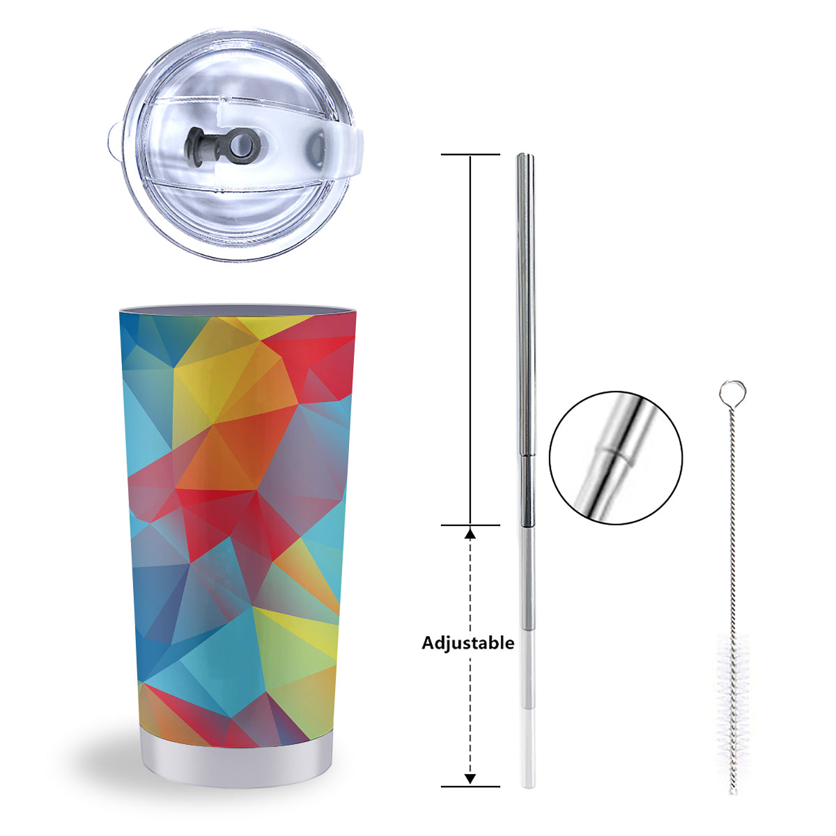 Abstract Colorful Autism Awareness Print Tumbler-grizzshop