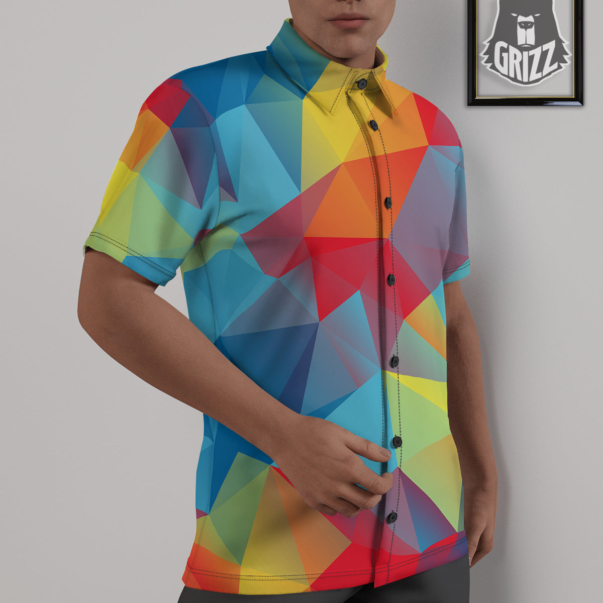 Abstract Colorful Autism Awareness Print Untucked Shirts-grizzshop