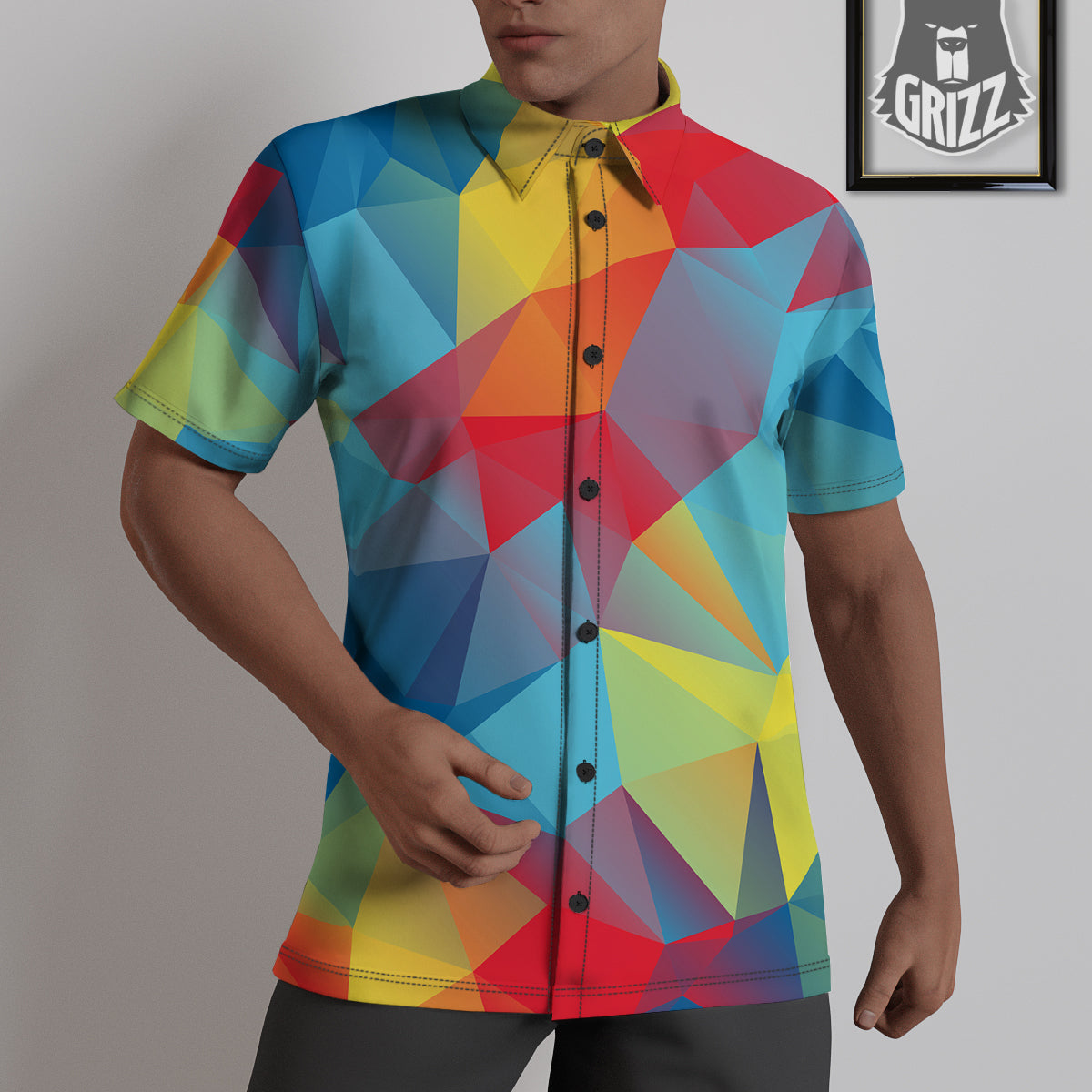 Abstract Colorful Autism Awareness Print Untucked Shirts-grizzshop