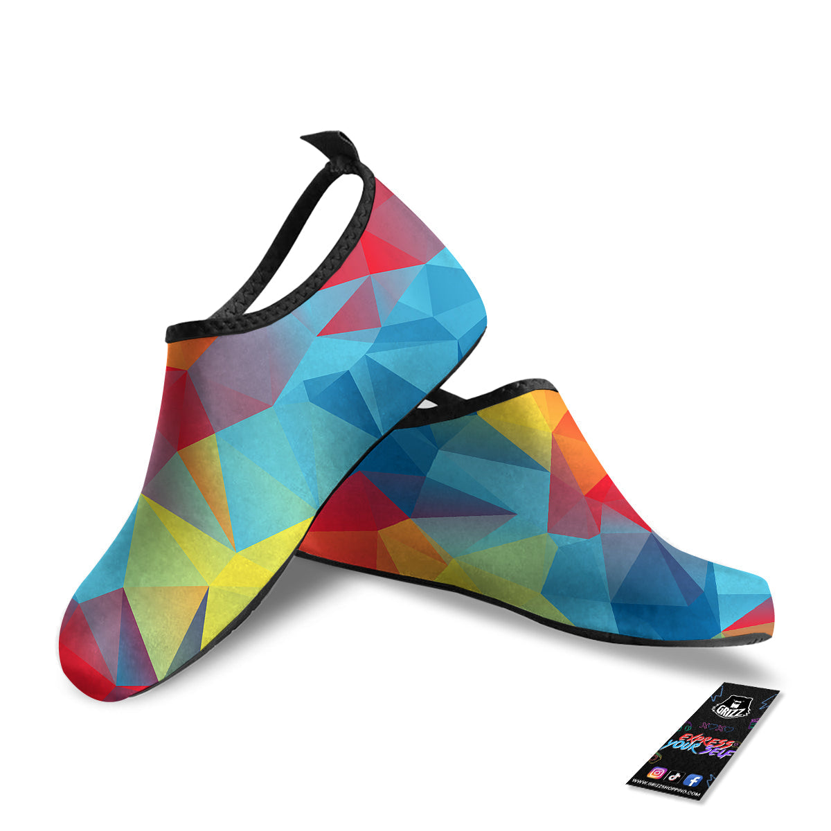 Abstract Colorful Autism Awareness Print Water Shoes-grizzshop