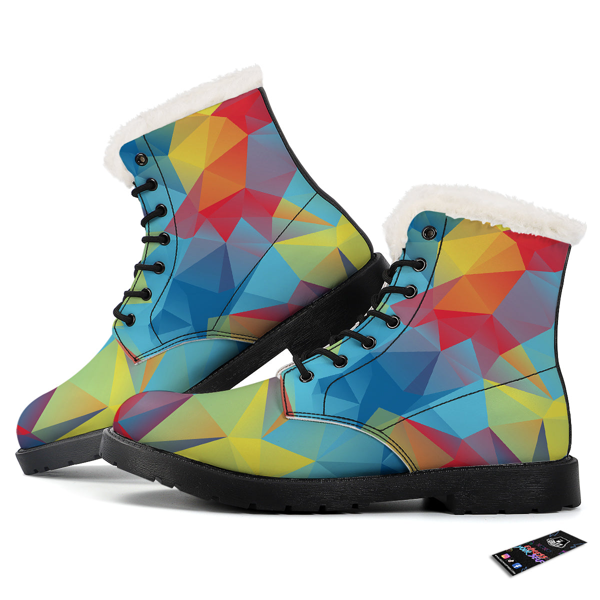 Abstract Colorful Autism Awareness Print Winter Boots-grizzshop