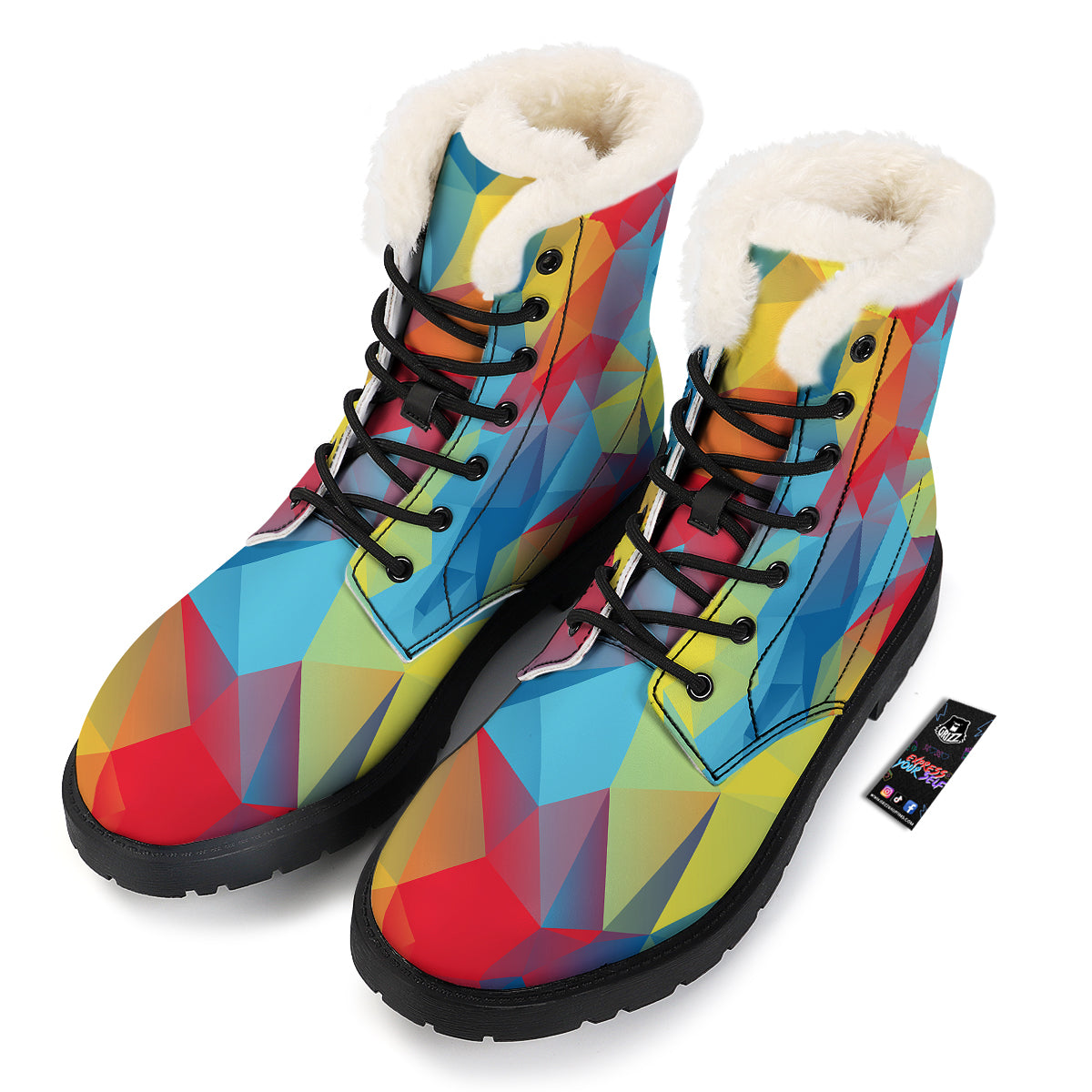 Abstract Colorful Autism Awareness Print Winter Boots-grizzshop