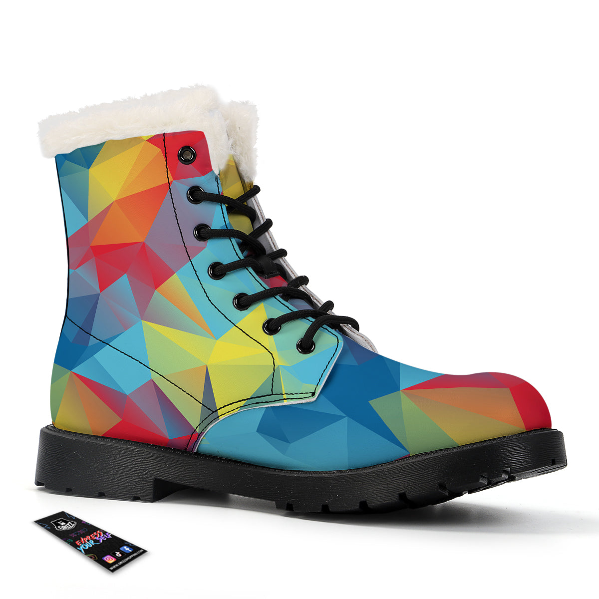 Abstract Colorful Autism Awareness Print Winter Boots-grizzshop