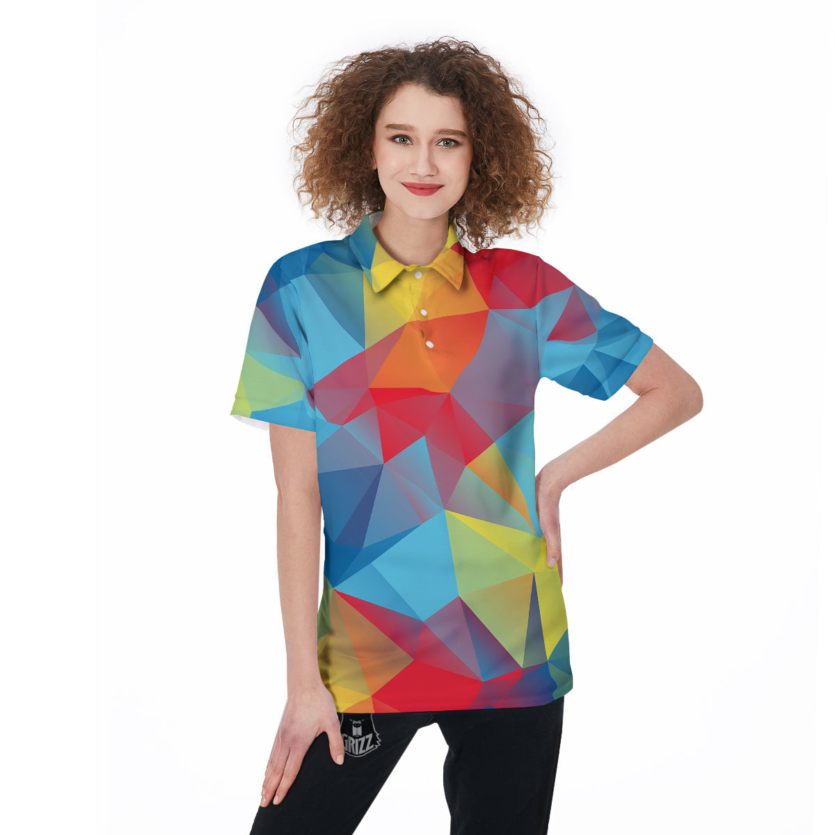 Abstract Colorful Autism Awareness Print Women's Golf Shirts-grizzshop