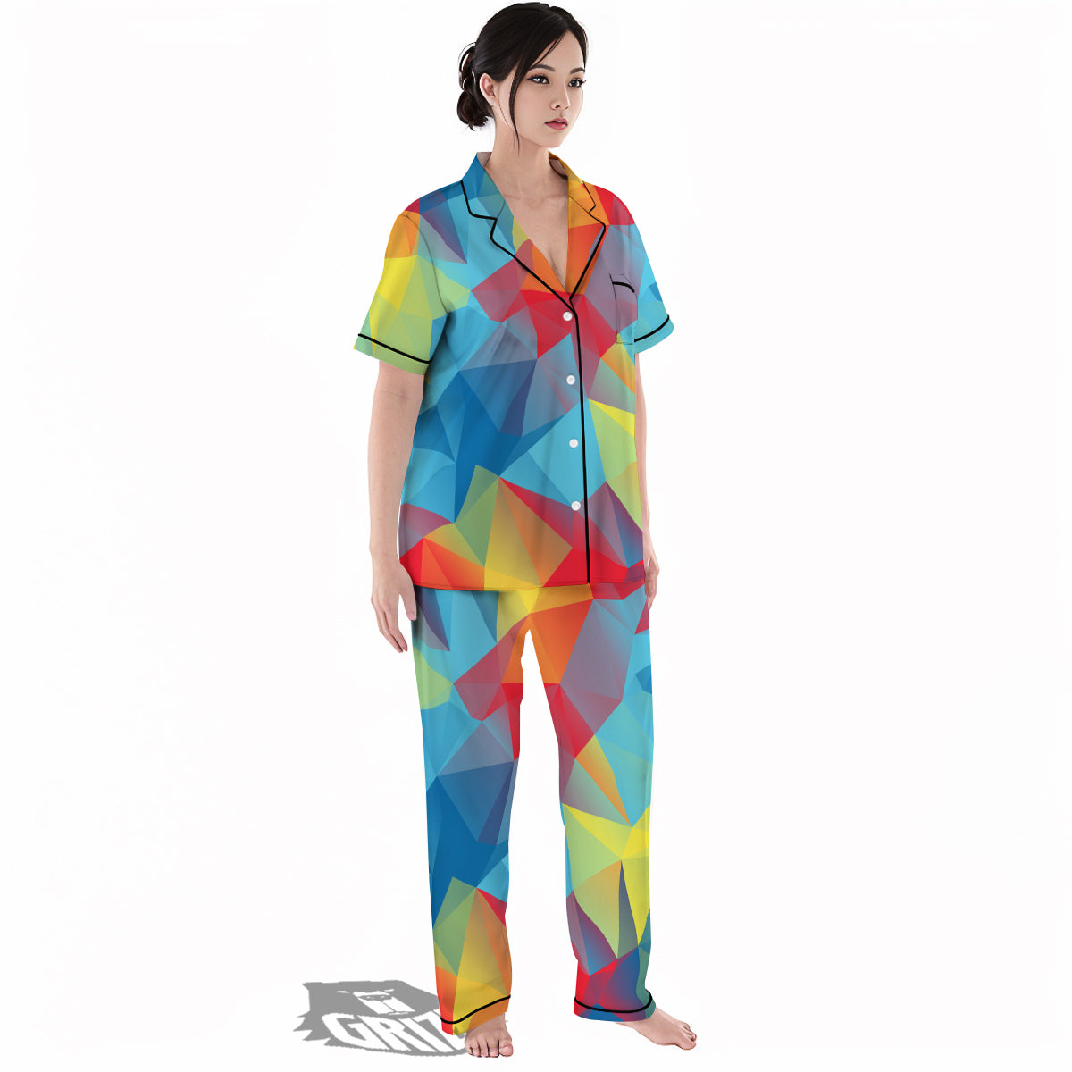 Abstract Colorful Autism Awareness Print Women's Pajamas Set-grizzshop