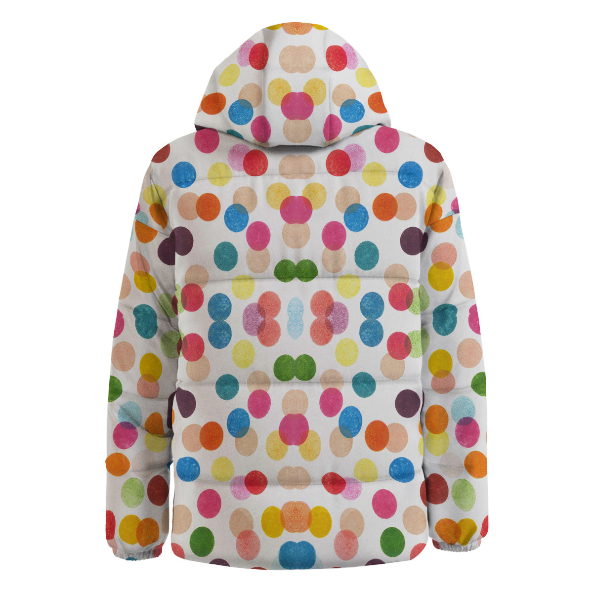 Abstract Colorful Polka Dots Print Pattern Down Jacket-grizzshop