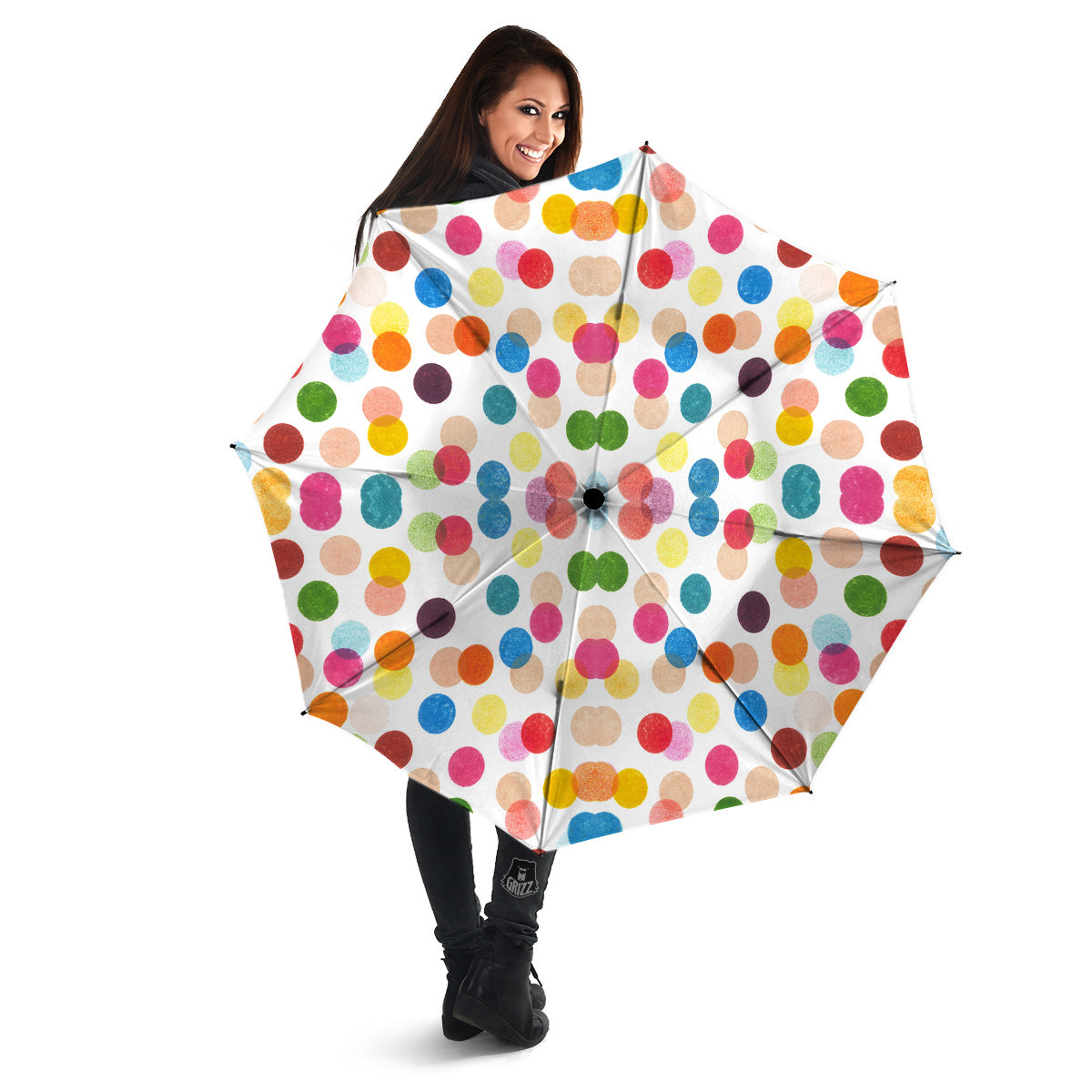 Abstract Colorful Polka Dots Print Pattern Umbrella-grizzshop