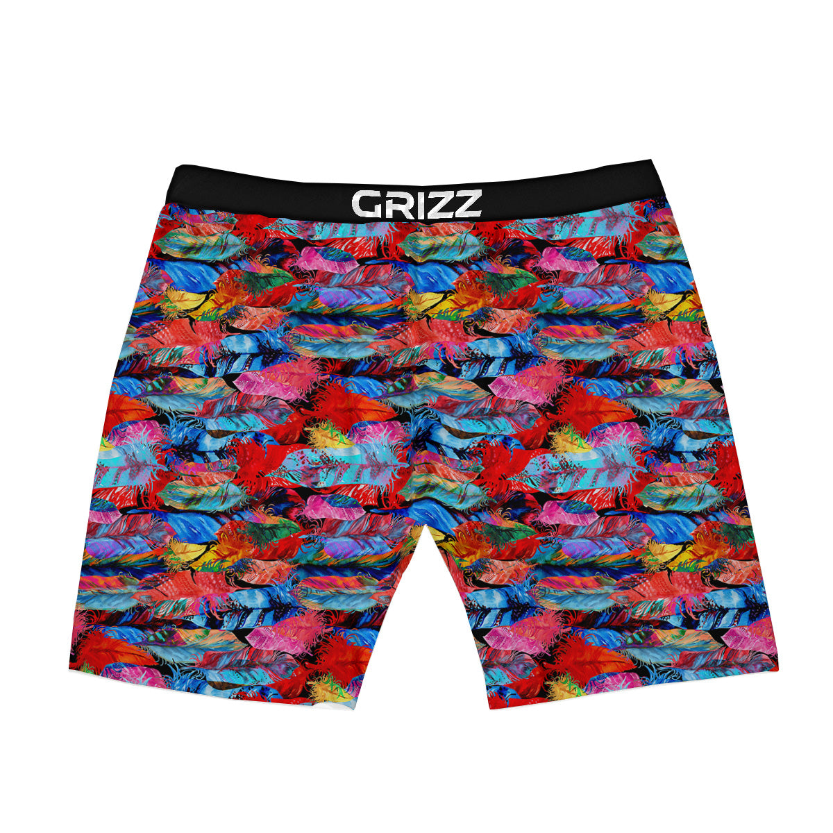 Abstract Feather Watercolor Boho Print Pattern Boxer Briefs-grizzshop