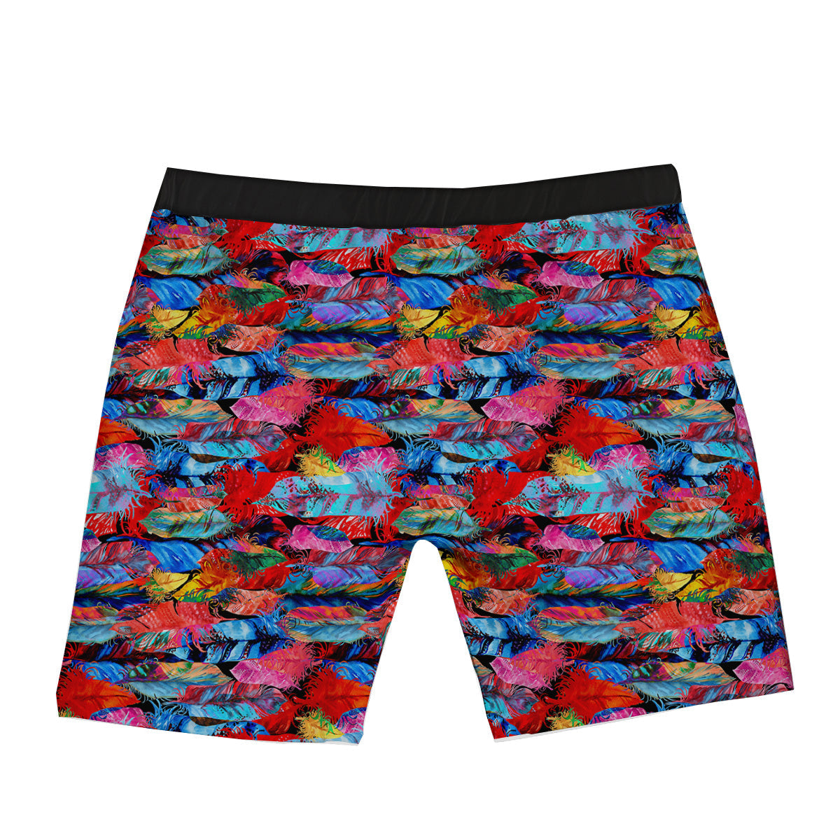 Abstract Feather Watercolor Boho Print Pattern Boxer Briefs-grizzshop