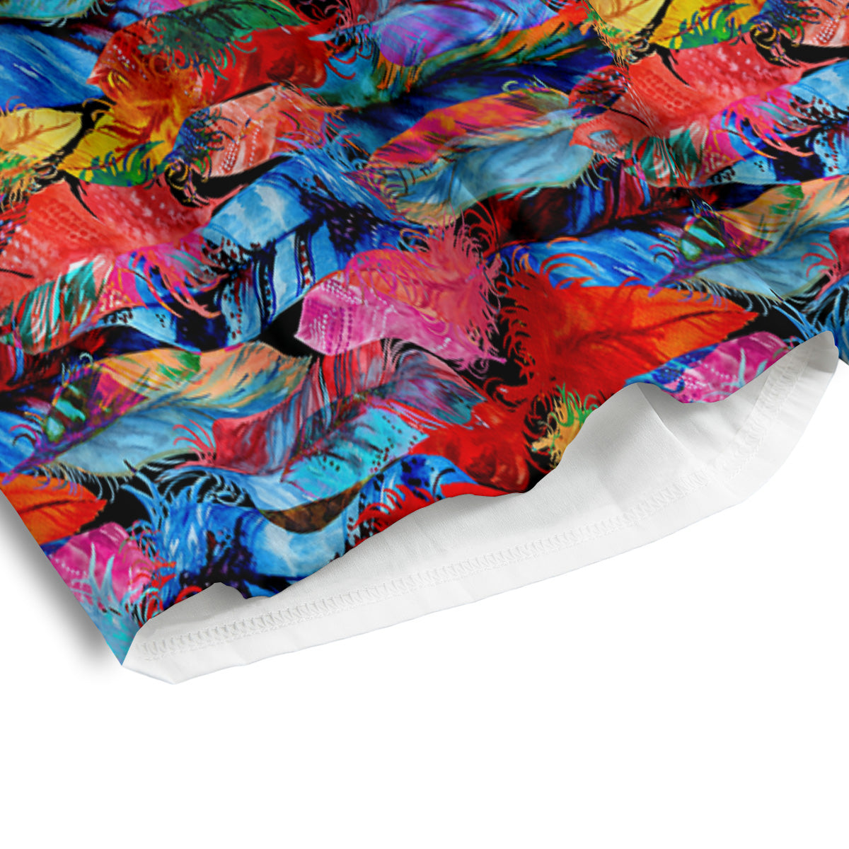 Abstract Feather Watercolor Boho Print Pattern Men's Athletic Shorts