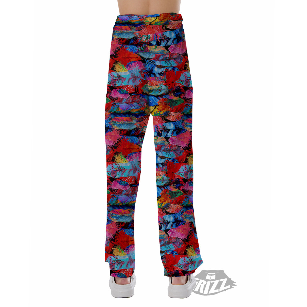 Abstract Feather Watercolor Boho Print Pattern Pajama Pants-grizzshop