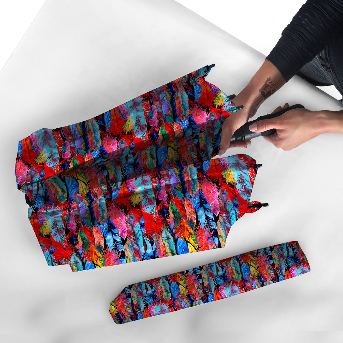 Abstract Feather Watercolor Boho Print Pattern Umbrella-grizzshop
