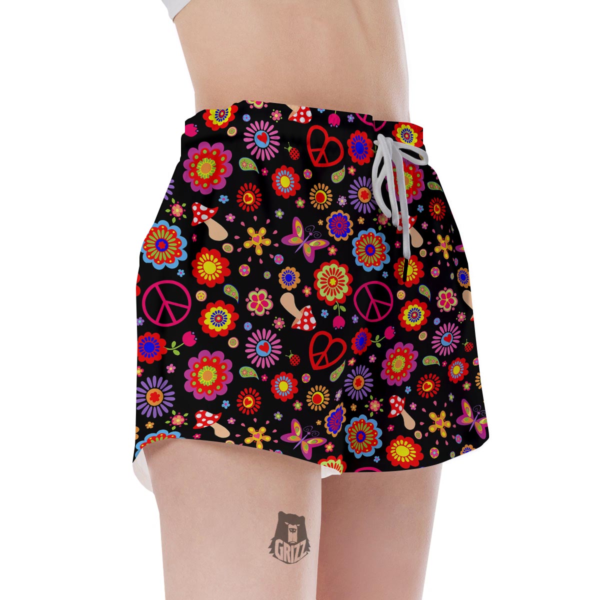 Abstract Flower Hippie Women's Shorts-grizzshop