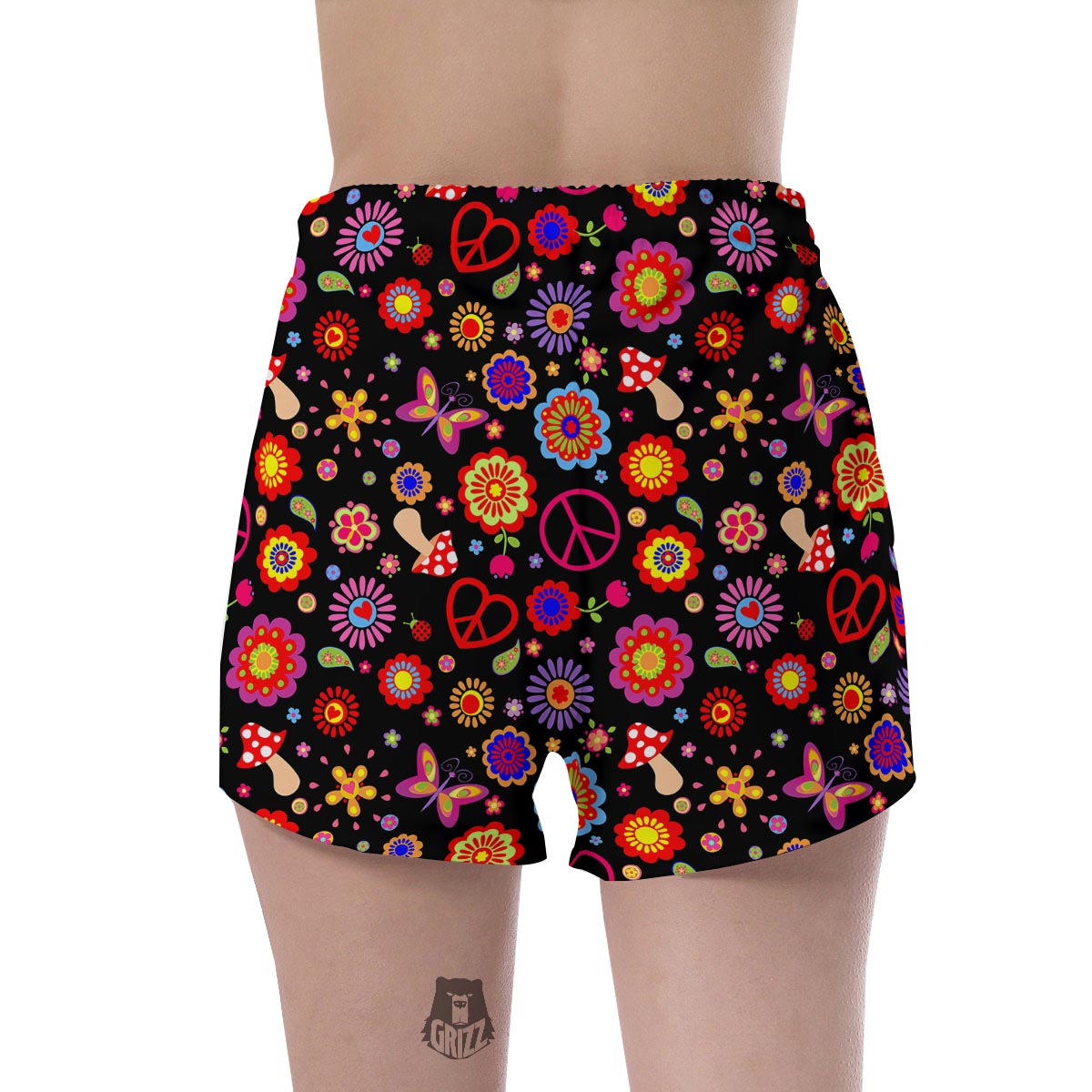 Abstract Flower Hippie Women's Shorts-grizzshop