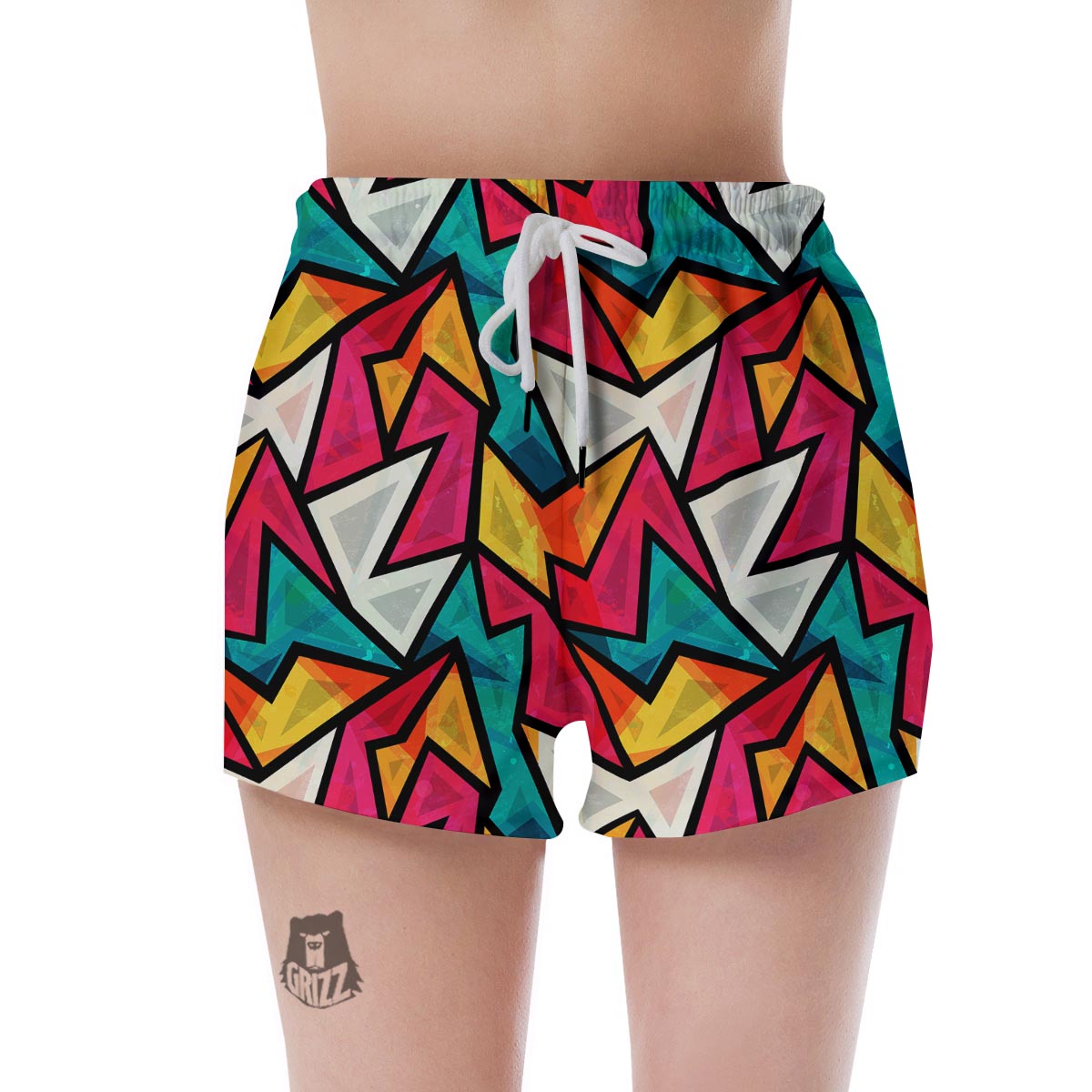 Abstract Geometric Colorful Women's Shorts-grizzshop