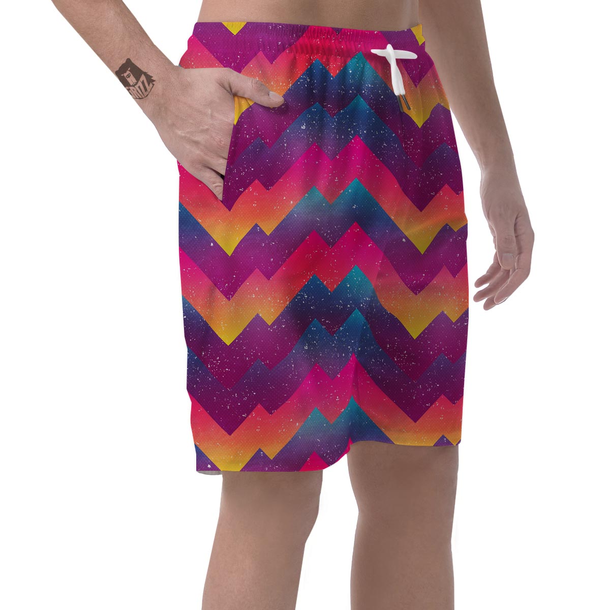 Abstract Geometric Grunge Men's Shorts-grizzshop