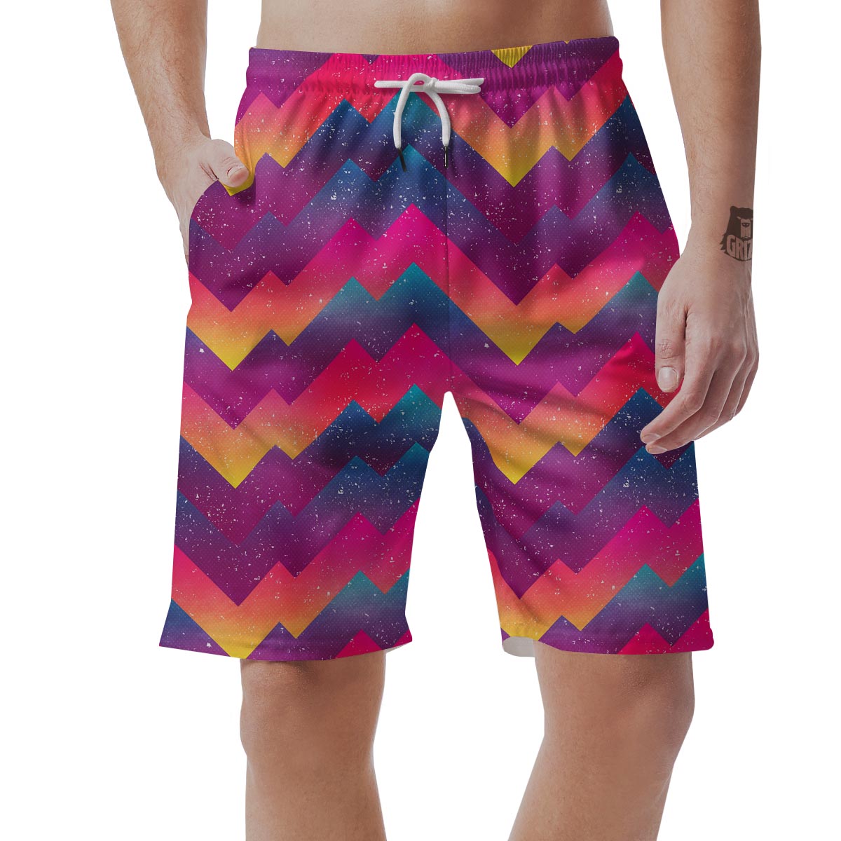 Abstract Geometric Grunge Men's Shorts-grizzshop