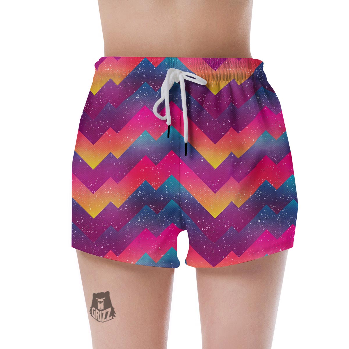 Abstract Geometric Grunge Women's Shorts-grizzshop